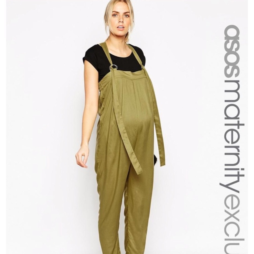 ASOS maternity Women olive green jumpsuit size 8